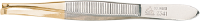 Erbe Pinzette, schmal-gerade, Goldspitze