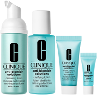 Clinique Anti-Blemish Mini Kit = Cleansing Foam 50 ml + Clarifying Lotion 60 ml + All Over Clearing Treatm.15 ml + Clin.Clearing Gel 3 ml