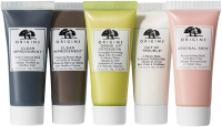 Origins Mask Set = Orig.Skin Retext Mask 15ml + CI Char. Honey Mask 15ml + CI Active Char.Mask 15ml + Drink Up Int. Overn. Mask 15ml + Out of Tr. Mask 15ml