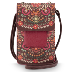 Pip Studio Peggy Phone Bag II Ricamo Dark Red 11x1x18cm