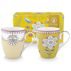 Pip Studio Set/2 Mugs Large Lily&Lotus Yellow