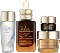 Estée Lauder Repair Set = Advanced Night Repair 50 ml + Supreme + Moist. 15 ml + Micro Essence 30 ml + Advanced Night Repair Eye Gel 5 ml