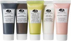 Origins Mask Set = Orig.Skin Retext Mask 15ml + CI Char. Honey Mask 15ml + CI Active Char.Mask 15ml + Drink Up Int. Overn. Mask 15ml + Out of Tr. Mask 15ml