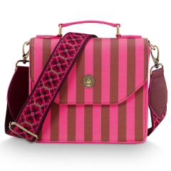 Pip Studio Frances Cross Body Bag Small Stripe Pink 19x7x17.5cm