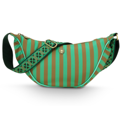 Pip Studio Freya Half Moon Cross Body Bag Stripe Green 34x10x16cm