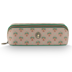 Pip Studio Cyrille Cosmetic Bag Small Jaipur Flower Khaki-Green 20x7.5x