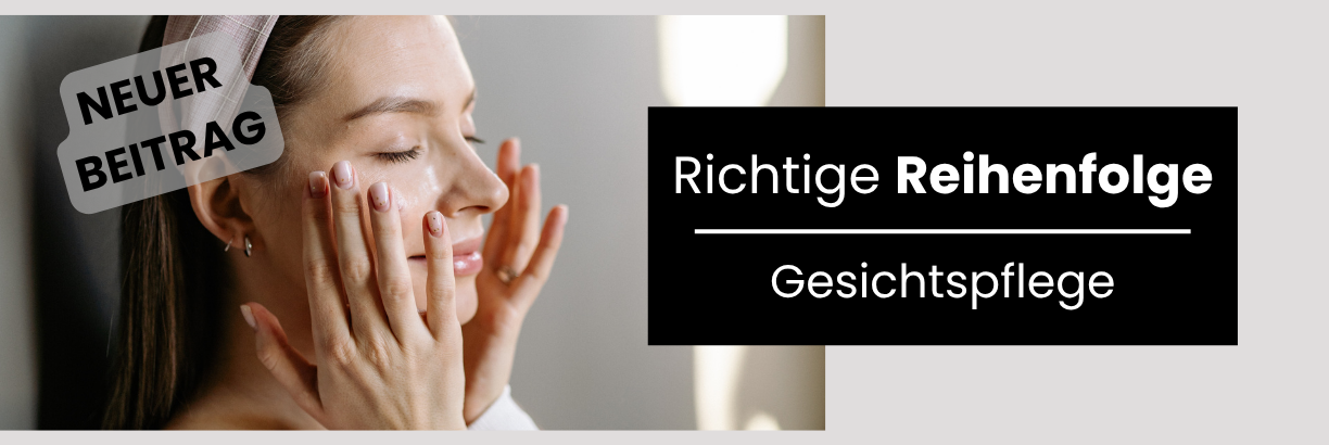 Richtige Reihenfolge Gesichtspflege – lächelnde Frau creamt ihr Gesicht mit geschlossenen Augen ein