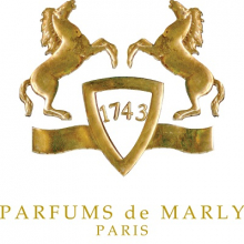 Parfums de Marly Paris Logo mit goldenem Pferde-Wappen