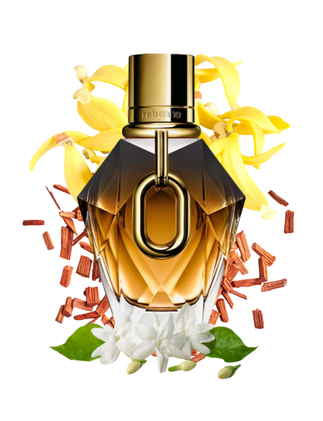 Rabanne 1 Million Gold Eau de Parfum, goldener Kristallflakon mit Ylang-Ylang-Blüten und Sandelholz