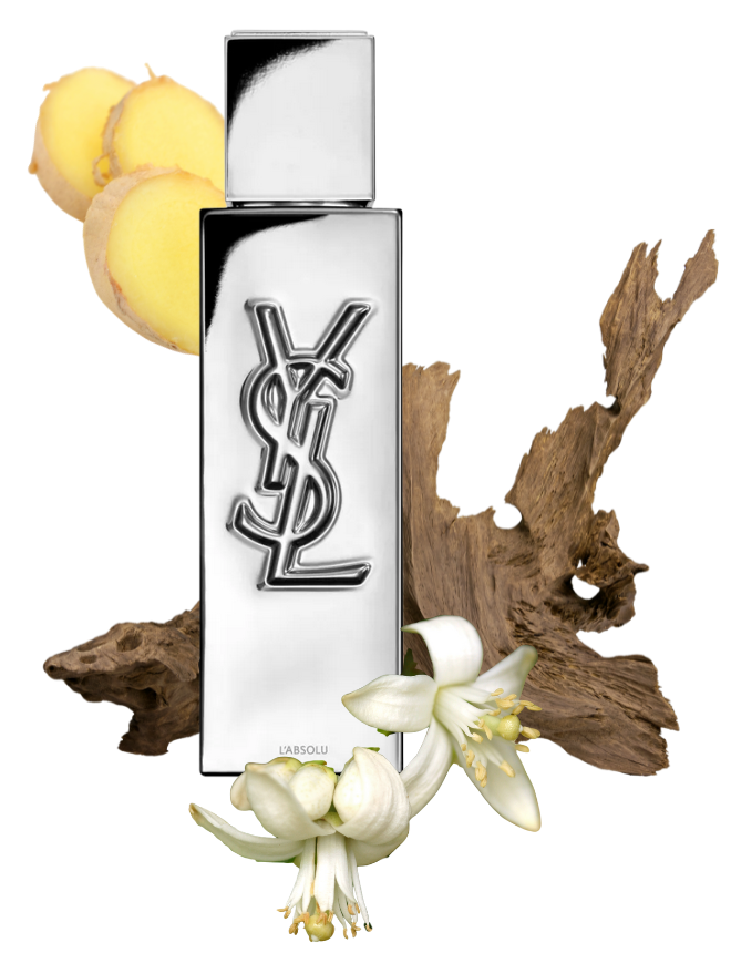 Yves Saint Laurent L'Absolu Eau de Parfum, verspiegelter Flakon mit Ingwer, Treibholz und weißer Orangenblüte