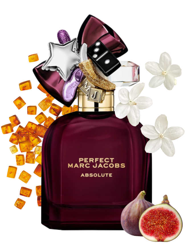 Marc Jacobs Perfect Absolute Eau de Parfum Flakon mit Jasminblüten, Feigen und Bernsteinsplittern