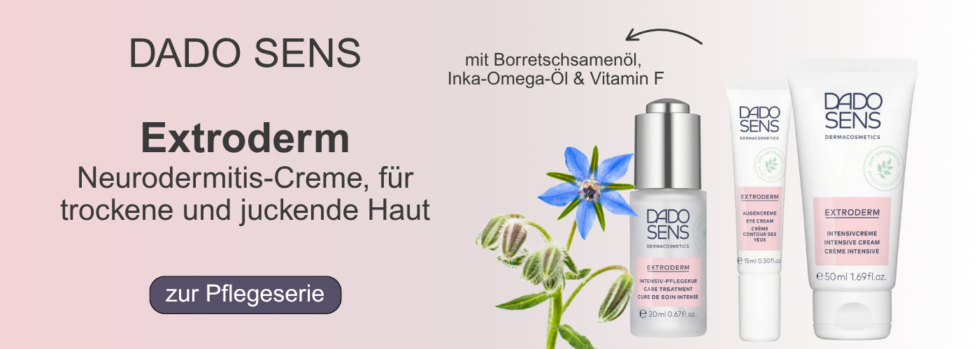 Dado Sens Extroderm Neurodermitis-Creme für trockene und juckende Haut mit Borretschsamenöl, Inka-Omega-Öl und Vitamin F, Care Treatment, Augencreme und Intensivcreme