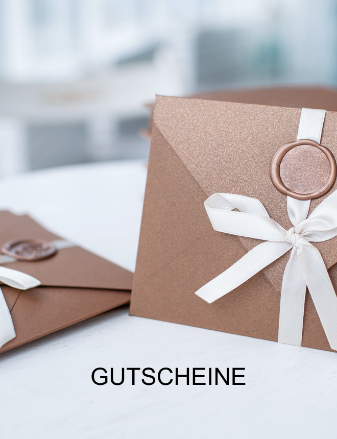 Gutscheine – edle Umschläge mit Siegelwachs und Schleife