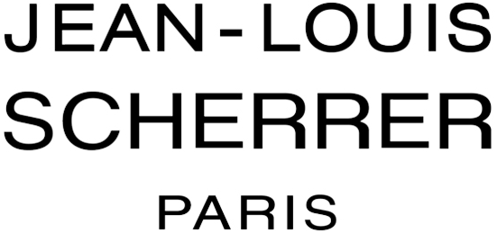 Schwarzes Logo mit der Aufschrift „Jean-Louis Scherrer Paris“ in klarer Großbuchstabenschrift